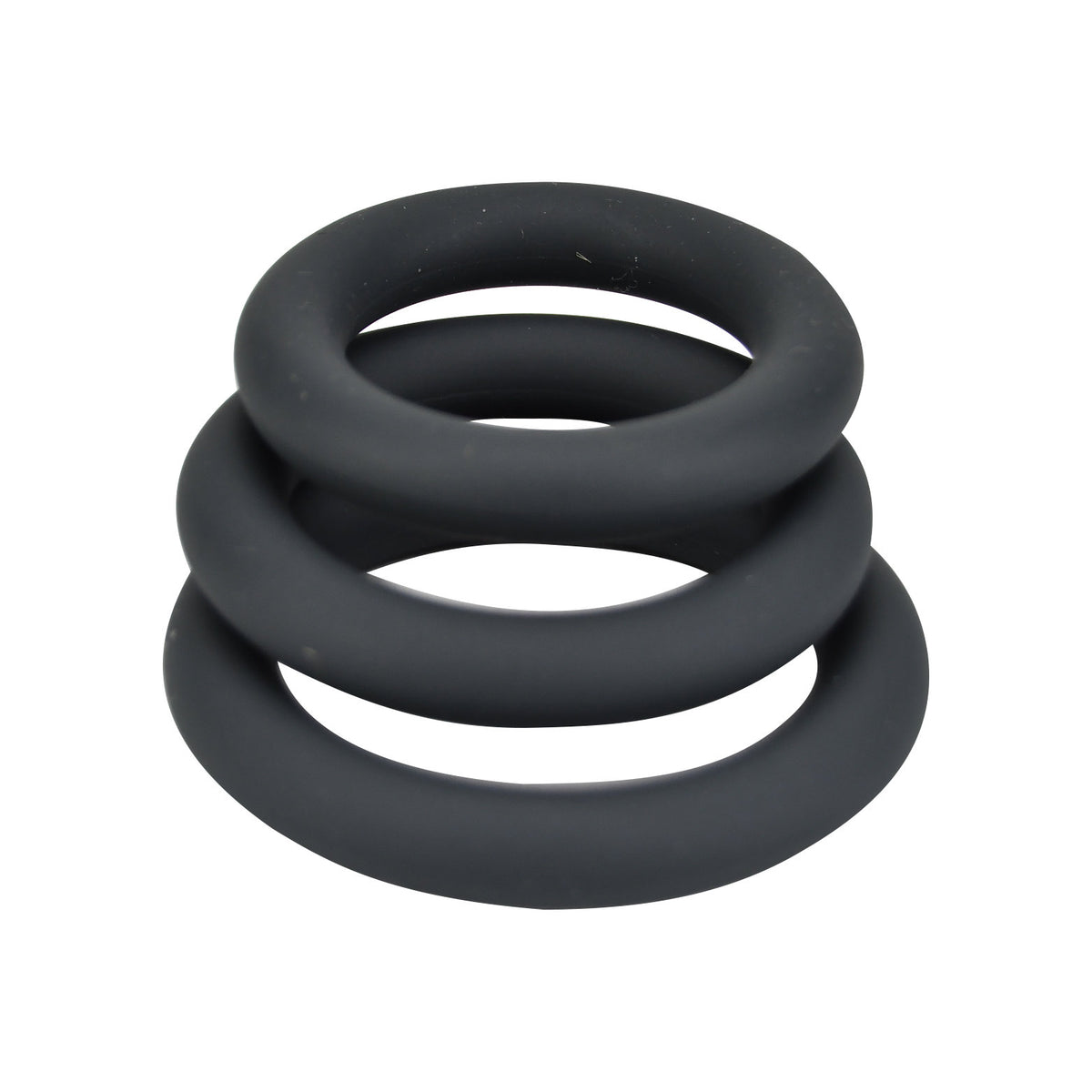 LOVING JOY - THICK SILICONE COCK RINGS 3 PACK GREY