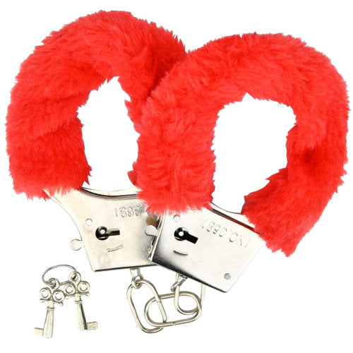 LOVING JOY - FURRY HANDCUFFS RED