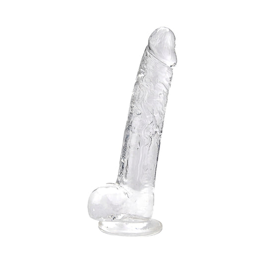LOVING JOY - 9 Inch Dildo with Balls Clear