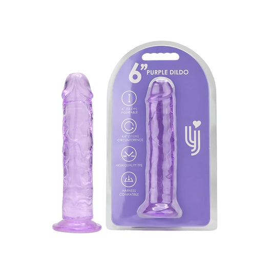 LOVING JOY - DILDO À VENTOUSE 6 POUCES VIOLET