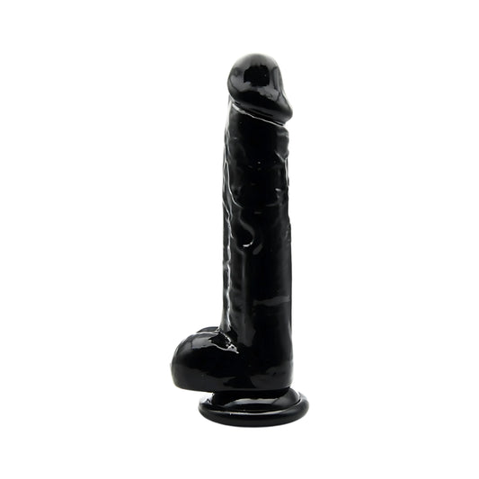LOVING JOY - DILDO 8 POUCES AVEC TESTICULES NOIR