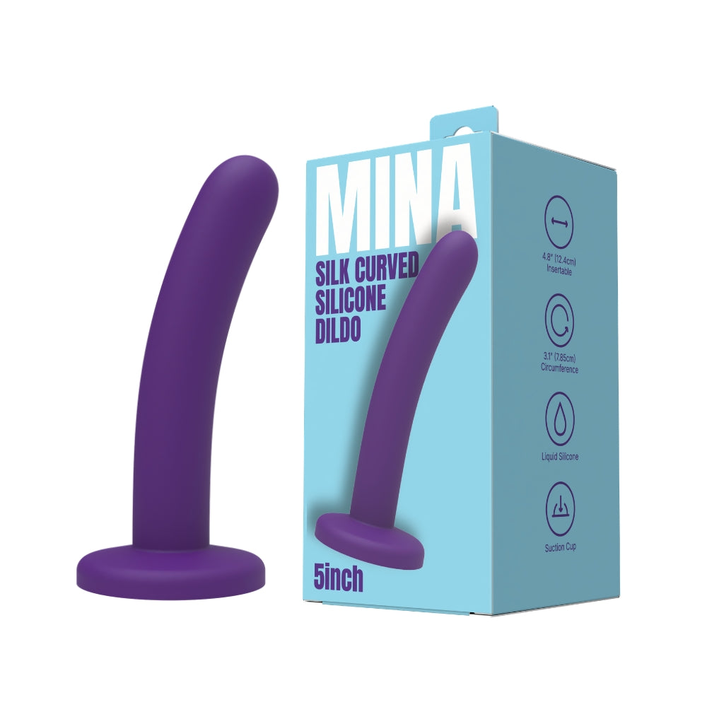 MINA - SILK CURVED SILICONE DILDO 5 INCH