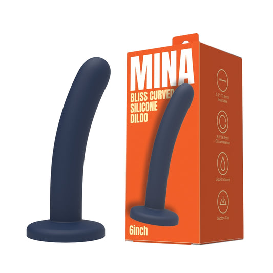 MINA - BLISS CURVED SILICONE DILDO 6 INCH