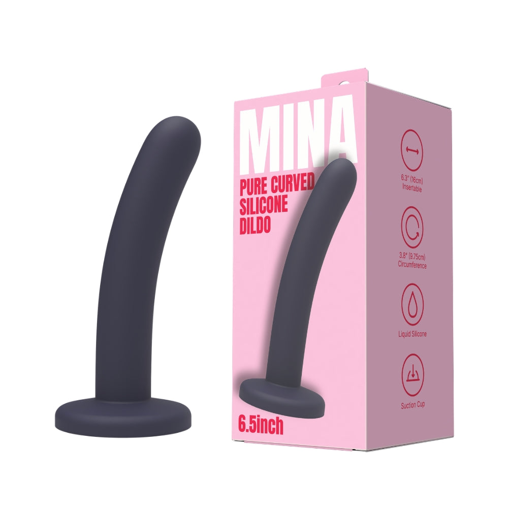 MINA - PURE CURVED SILICONE DILDO 6.5 INCH