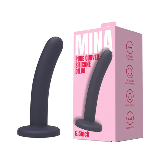 MINA - PURE CURVED SILICONE DILDO 6.5 INCH