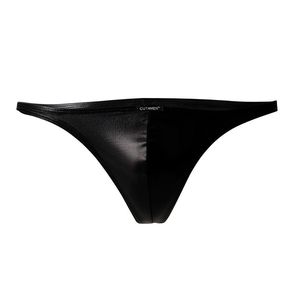 CUT 4 MEN - C4M BRAZILIAN BRIEF BLACK LEATHERETTE