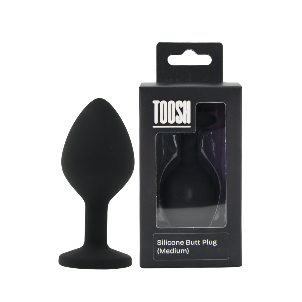 TOOSH - BLACK SILICONE BUTT PLUG MEDIUM