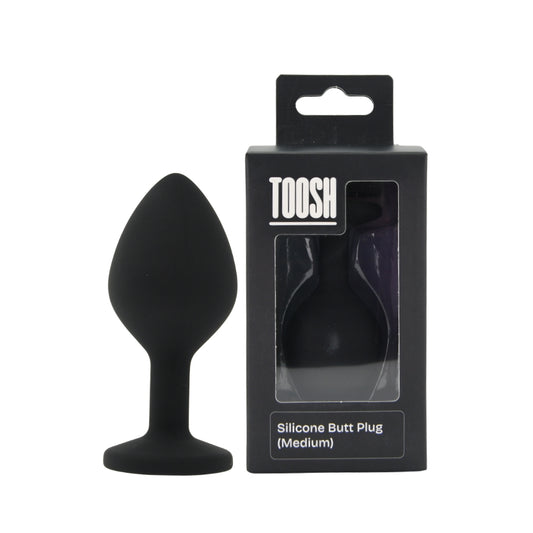 TOOSH - BLACK SILICONE BUTT PLUG MEDIUM