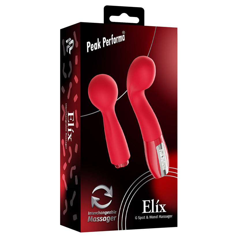 PEAK PERFORMA - ELIX G-SPOT & WAND INTERCHANGEABLE MASSAGER RED