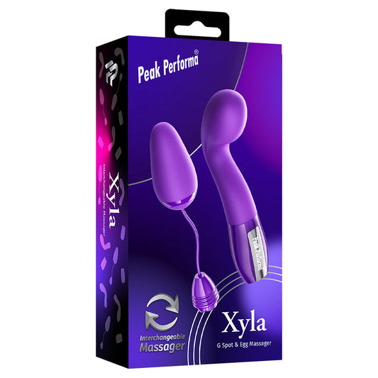 PEAK PERFORMA - XYLA G-SPOT & EGG INTERCHANGEABLE MASSAGER PURPLE