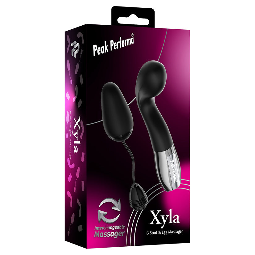 PEAK PERFORMA - XYLA G-SPOT & EGG INTERCHANGEABLE MASSAGER BLACK