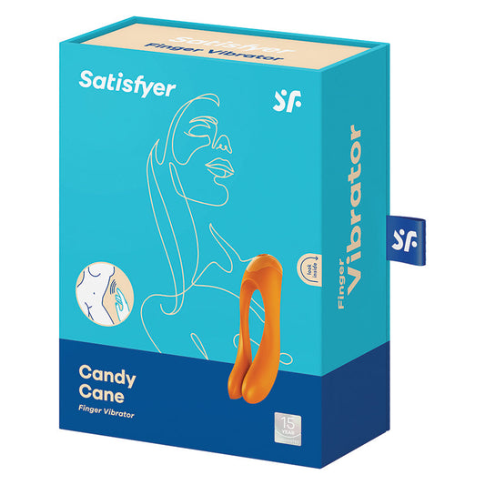 SATISFYER - CANDY CANE FINGER VIBRATOR ORANGE