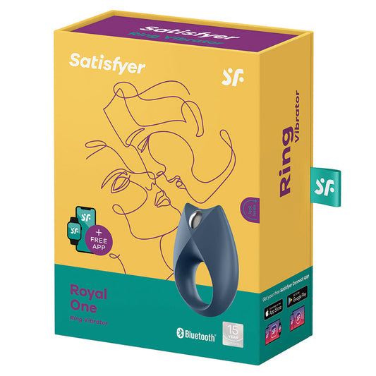SATISFYER - ANNEAU VIBRANT ROYAL ONE BLEU