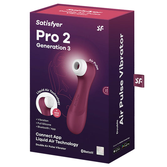 SATISFYER - PRO 2 GENERATION 3 WITH APP WINE RED