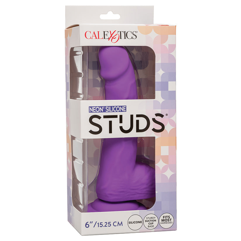 CALEXOTICS - NEON SILICONE STUDS PURPLE 6 IN.