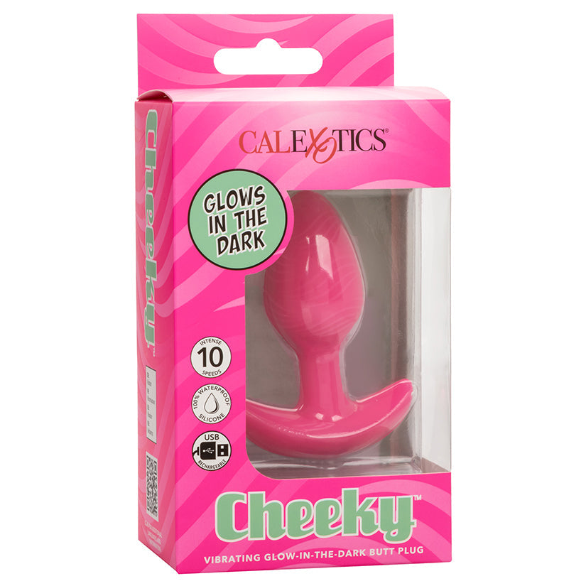 CAL EXOTICS - CHEEKY VIBRATING GLOW-IN-THE-DARK BUTT PLUG