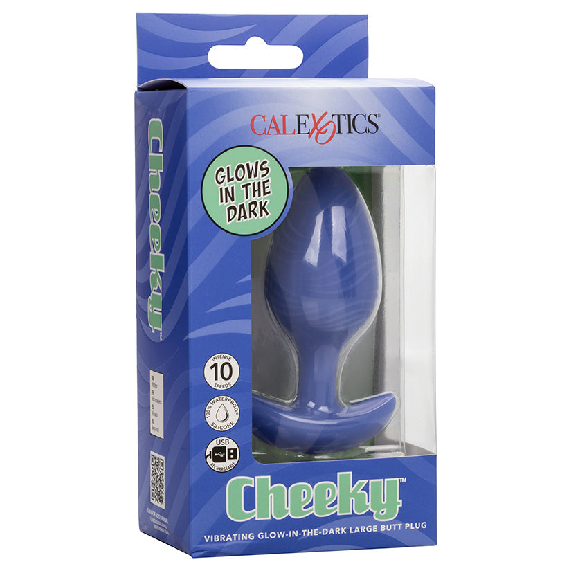 CAL EXOTICS - CHEEKY VIBRATING GLOW-IN-THE-DARK LARGE BUTT PLUG