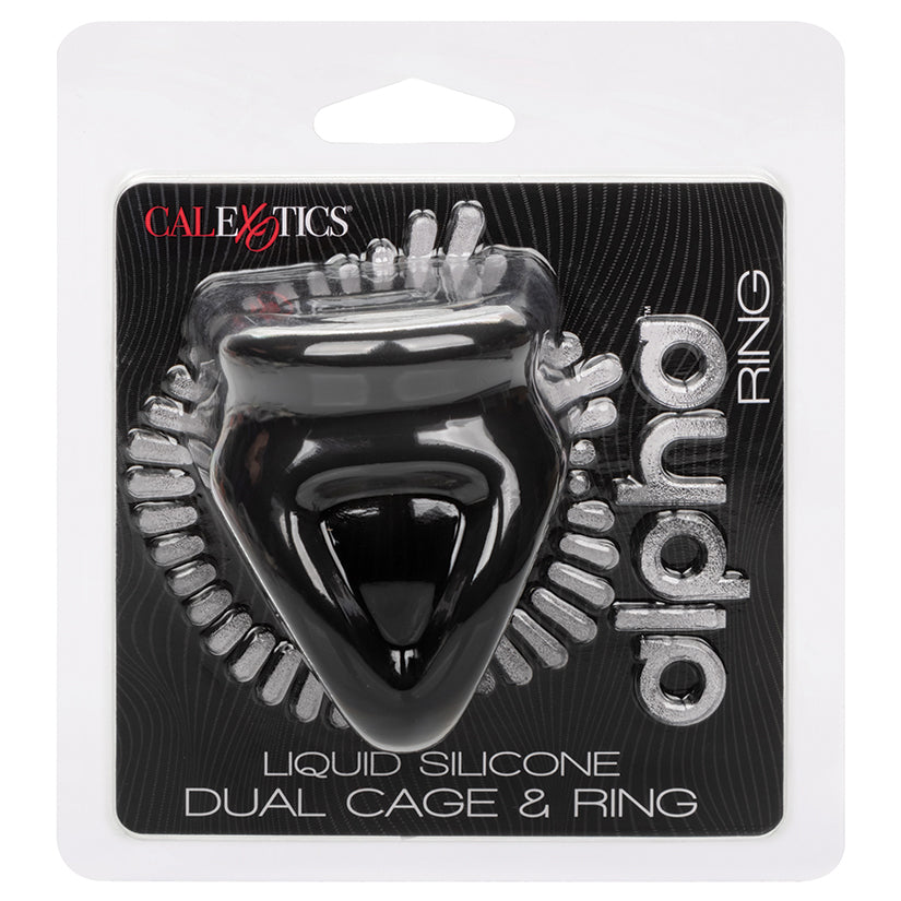 CAL EXOTICS - ALPHA LIQUID SILICONE DUAL CAGE & RING