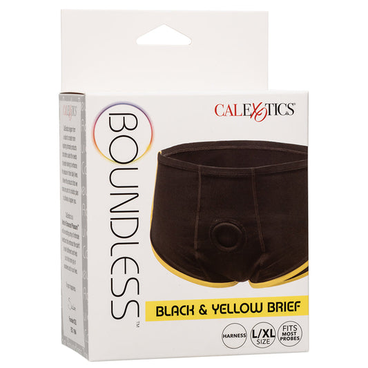 CALEXOTICS - BOUNDLESS BRIEF BLACK AND YELLOW L/XL