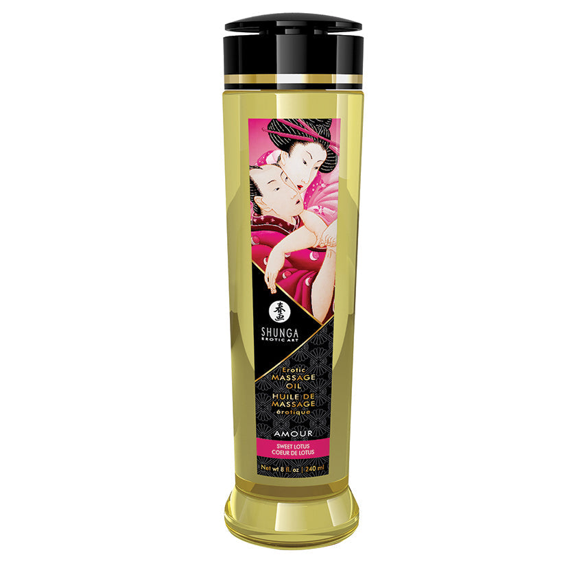SHUNGA - EROTIC MASSAGE OIL AMOUR SWEET LOTUS 8 OZ.