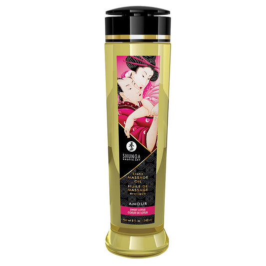 SHUNGA - EROTIC MASSAGE OIL AMOUR SWEET LOTUS 8 OZ.