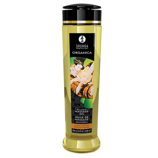 SHUNGA - ACEITE DE MASAJE ORGÁNICO COMESTIBLE DULZURA DE ALMENDRA 8 OZ.