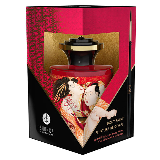 SHUNGA - PINTURA CORPORAL BRILLANTE VINO DE FRESA 1.7 OZ.