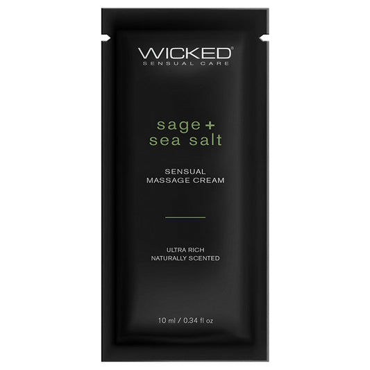 WICKED - CRÈME DE MASSAGE SENSUELLE SAUGE + SEL MARIN SACHET 10 ML