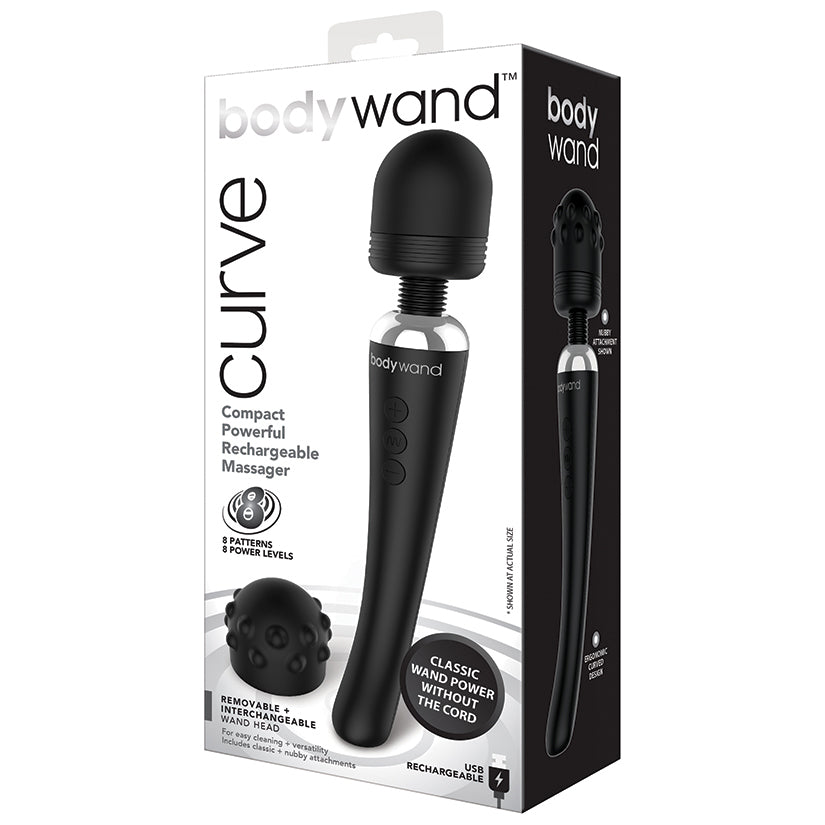 XGEN - BODYWAND CURVE RECHARGEABLE WAND BLACK