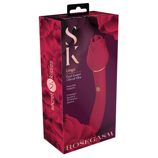 XGEN - SECRET KISSES ROSEGASM LINGO DUAL ENDED CLITORAL VIBE