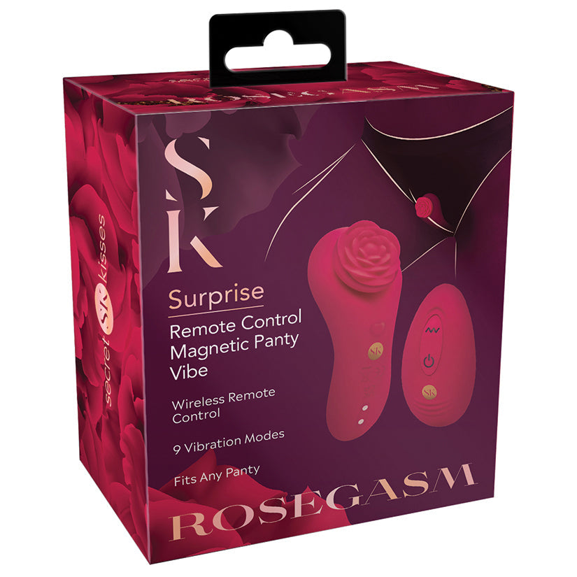 XGEN - SECRET KISSES ROSEGASM SURPRISE REMOTE CONTROL MAGNETIC PANTY VIBE
