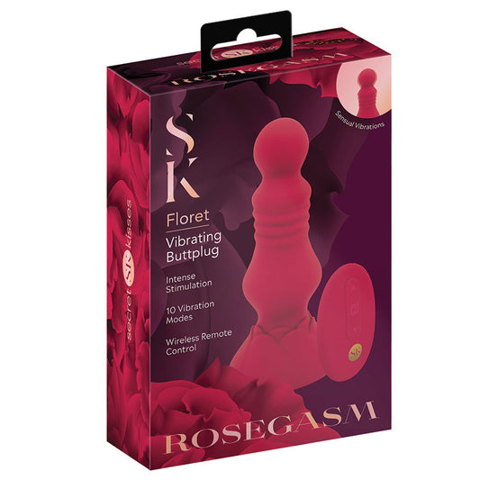 XGEN - SECRET KISSES ROSEGASM FLORET REMOTE CONTROL VIBRATING BUTT PLUG