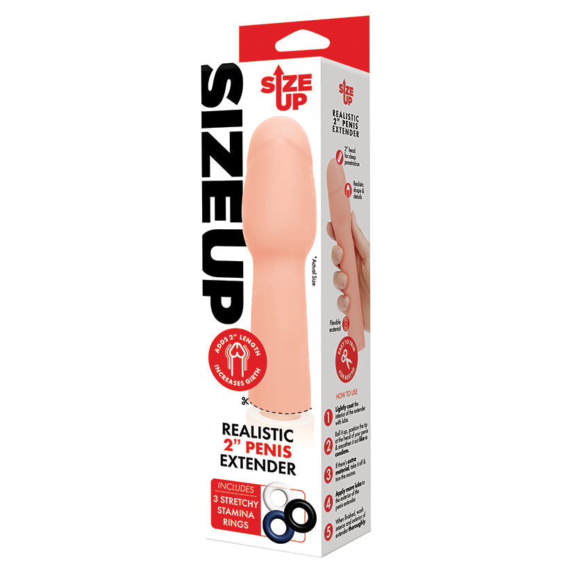 XGEN - SIZE UP REALISTIC PENIS EXTENDER 2 IN.