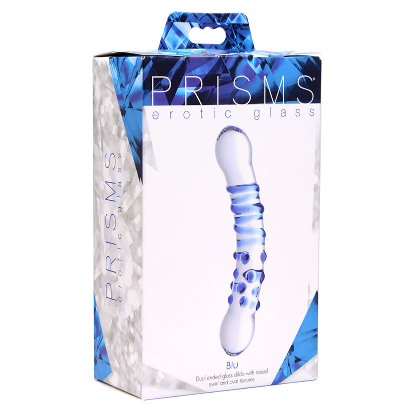 XR BRANDS - PRISMS EROTIC GLASS BLU DUAL ENDED GLASS DILDO