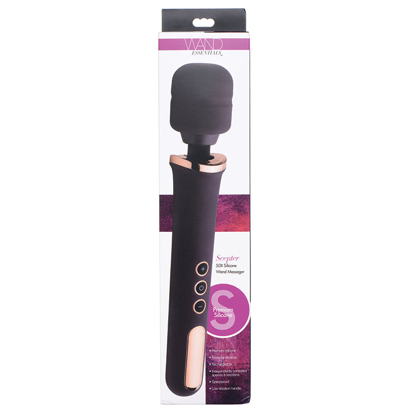 XR BRANDS - WAND ESSENTIALS 50X SCEPTER SILICONE WAND MASSAGER