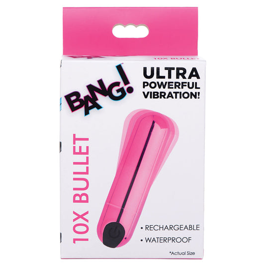 XR BRANDS - BANG! 10X RECHARGEABLE VIBRATING METALLIC BULLET PINK