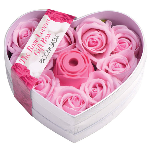 MARCAS XR - CAJA DE CORAZÓN CON ROSA SUCCIONADORA BLOOMGASM ROSA