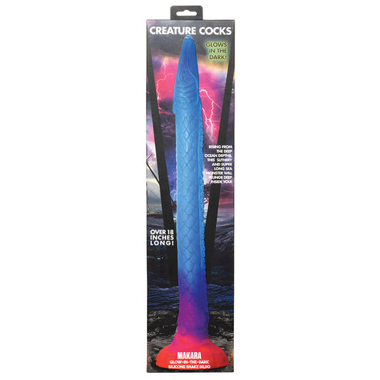 XR BRANDS - CREATURE COCKS MAKARA GLOW-IN-THE-DARK SNAKE DILDO