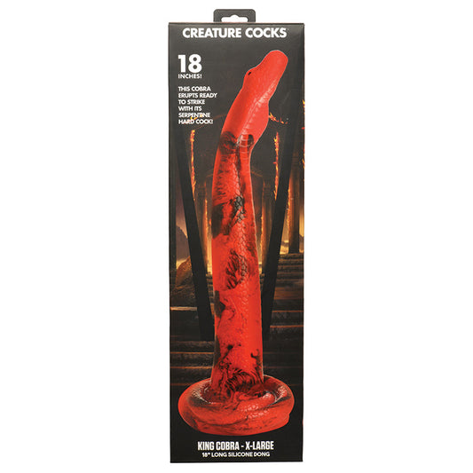 XR BRANDS - CREATURE COCKS KING COBRA LONG SILICONE DILDO XL 18 IN.