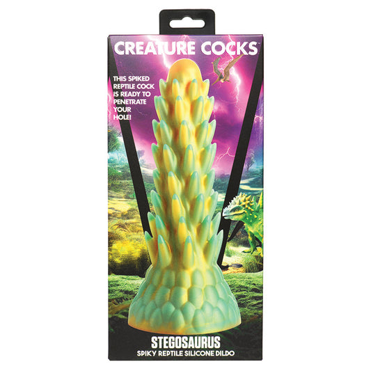XR BRANDS - DILDO EN SILICONE REPTILE À POINTES STÉGOSAURE CREATURE COCKS
