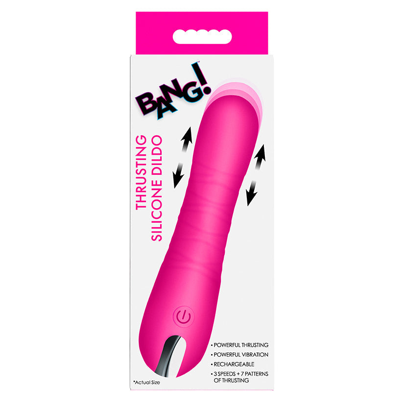 XR BRANDS - BANG! THRUSTING SILICONE DILDO PINK