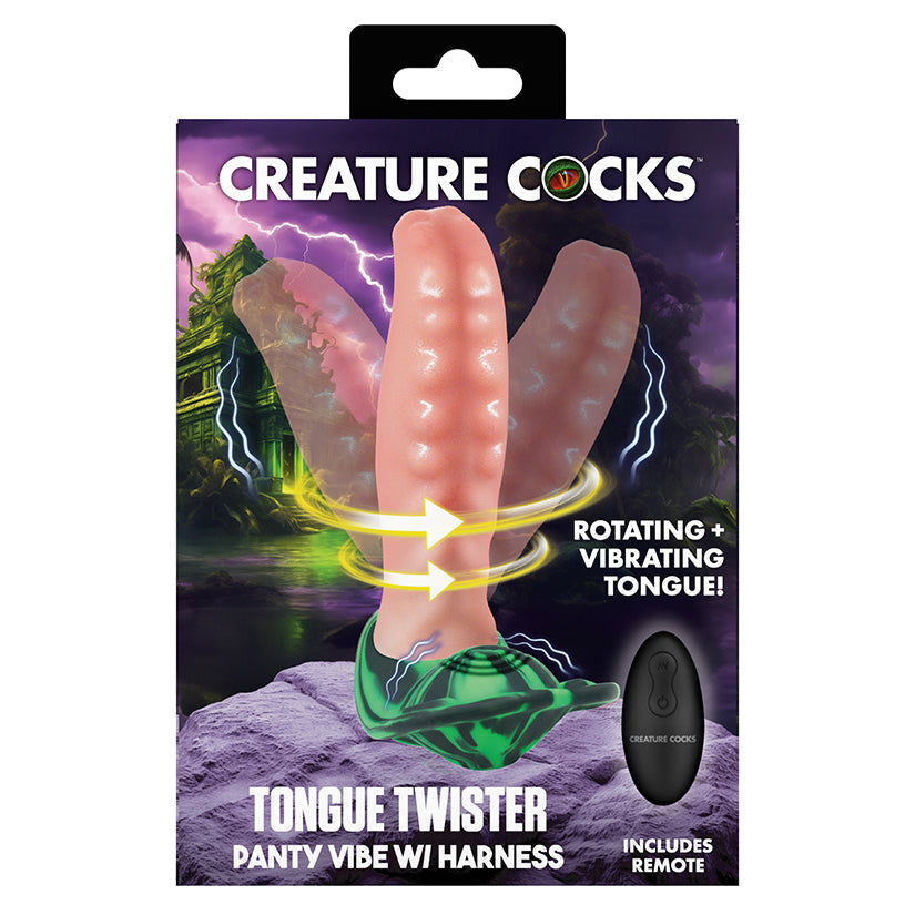 XR BRANDS - CREATURE COCKS TONGUE LASHER PANTY VIBE WITH HARNESS
