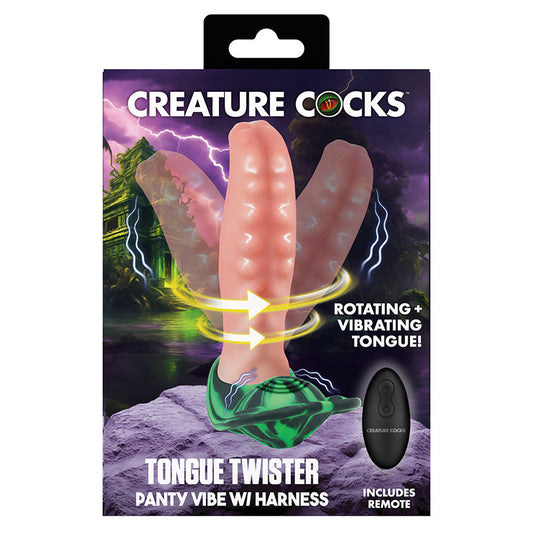 XR BRANDS - VIBRATEUR CULOTTE CREATURE COCKS TONGUE LASHER AVEC HARNAIS