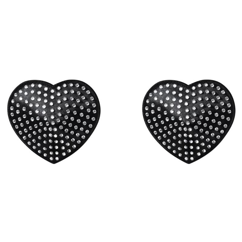 OBSESSIVE - A750 HEART NIPPLE COEVRS WITH CRYSTALS ONE SIZE