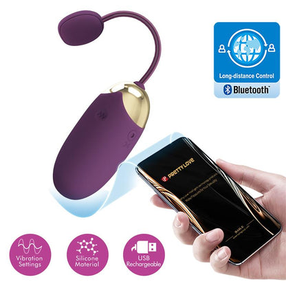 PRETTYLOVE - ABNER VIBRATING EGG WITH APP LILAC