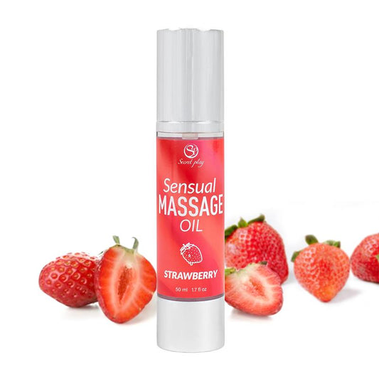 SECRET PLAY - SENSUAL MASSAGE OIL STRAWBERRY 50 ML.
