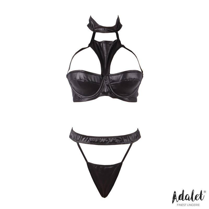 ADALET LINGERIE - ADDIS BRA SET WITH CHOKER AND HIGH-WAISTED THONG