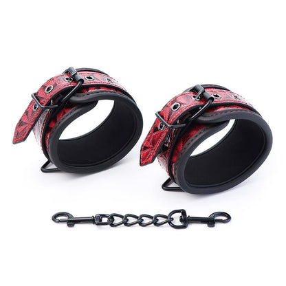 DIAMOND LINE - ADJUSTABLE ANKLE CUFFS DIAMOND VEGAN LEATHER