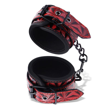 DIAMOND LINE - ADJUSTABLE ANKLE CUFFS DIAMOND VEGAN LEATHER