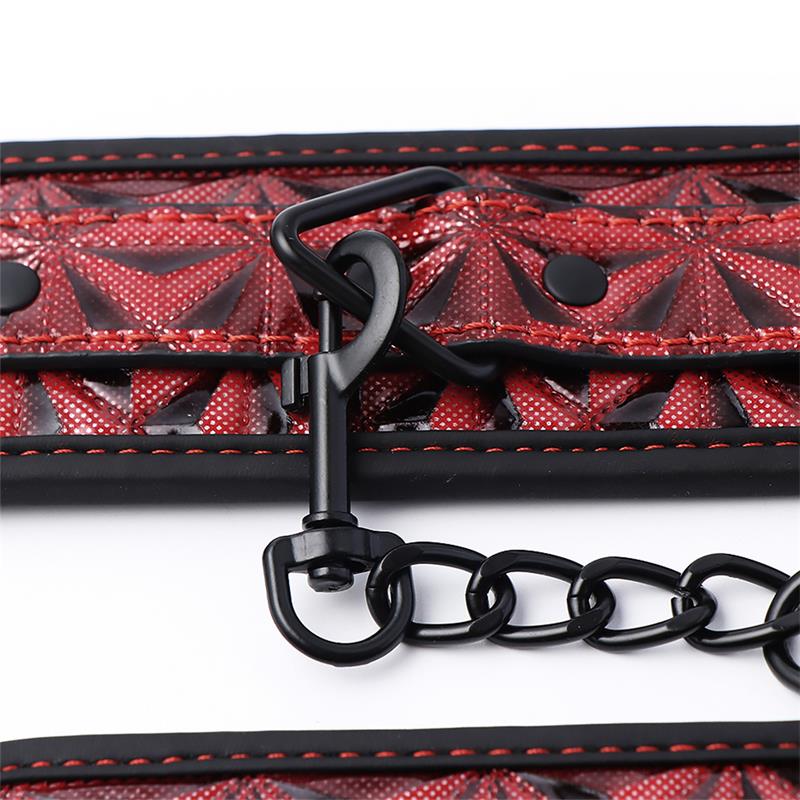 DIAMOND LINE - ADJUSTABLE ANKLE CUFFS DIAMOND VEGAN LEATHER